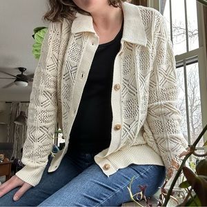 Cream Crochet Kit Cardigan